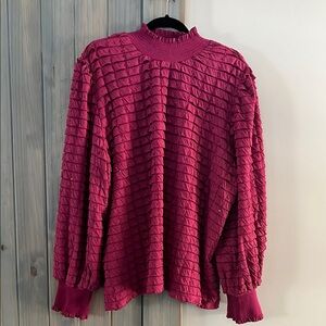 Pink Ruffled Puff Sleeve Blouse